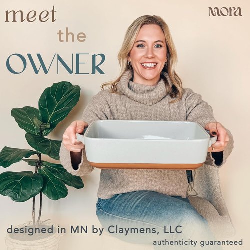 Mora 9x13in Deep Porcelain Baking Dish - Versatile Oven to Table & Freezer Safe Design