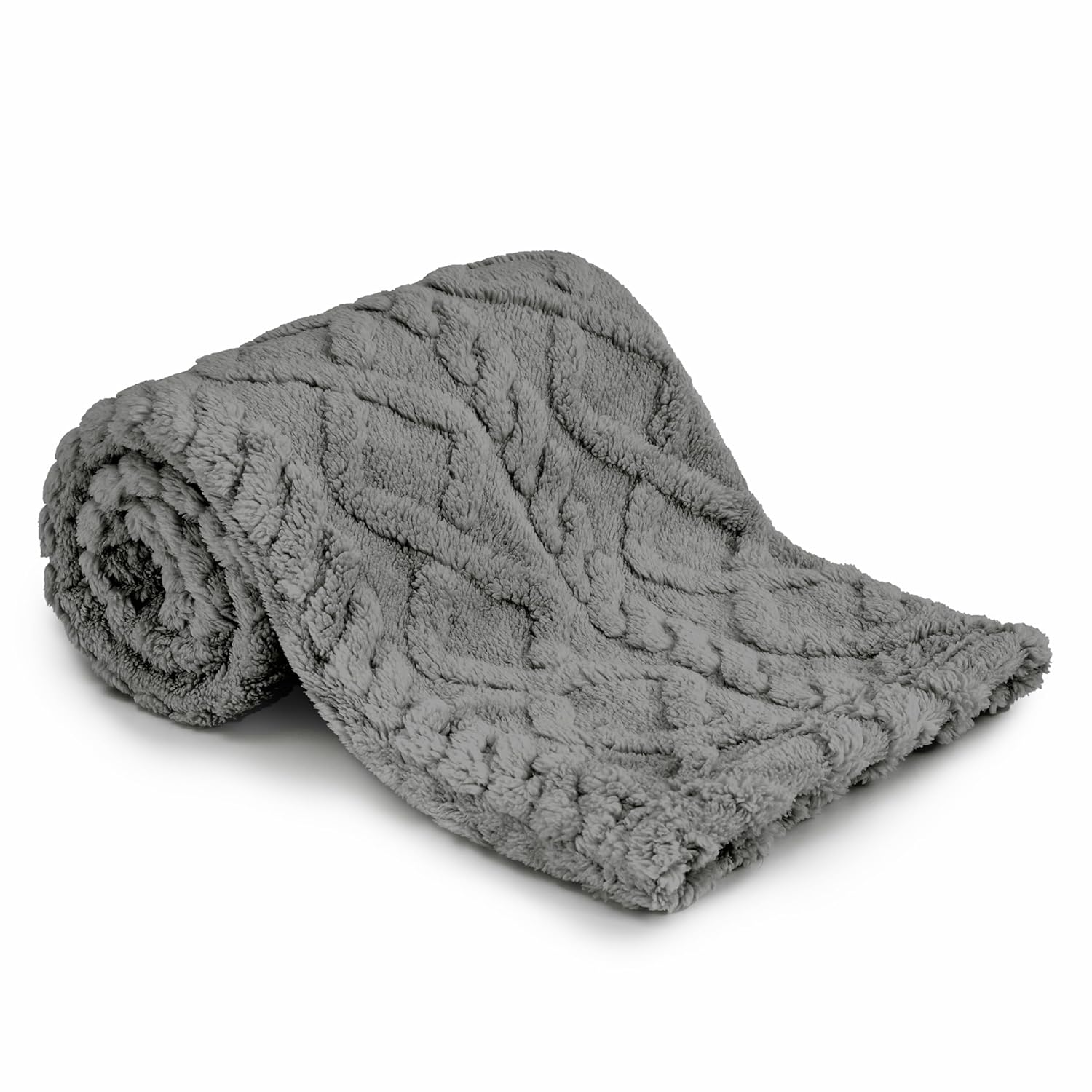 **Sherpa Fleece Baby Blanket - Ultra Soft, Cozy Infant Receiving Blanket for Crib/Stroller | 30”x40” (Grey)**