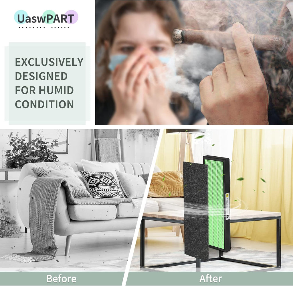 Uaswpart AC4825 HEPA Filter - Compatible Replacement for AC4300, CDAP4500, & More | 4x H13 HEPA + 4x Pre-Filters