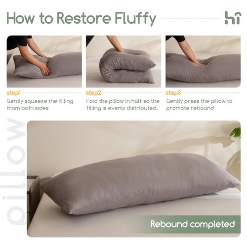 HIGOGOGO Memory Foam Body Pillow, Thickened Large Long Bed Pillow for Adults, Full Body Pillow with Removable Pillow Cover(20x54 Inch)