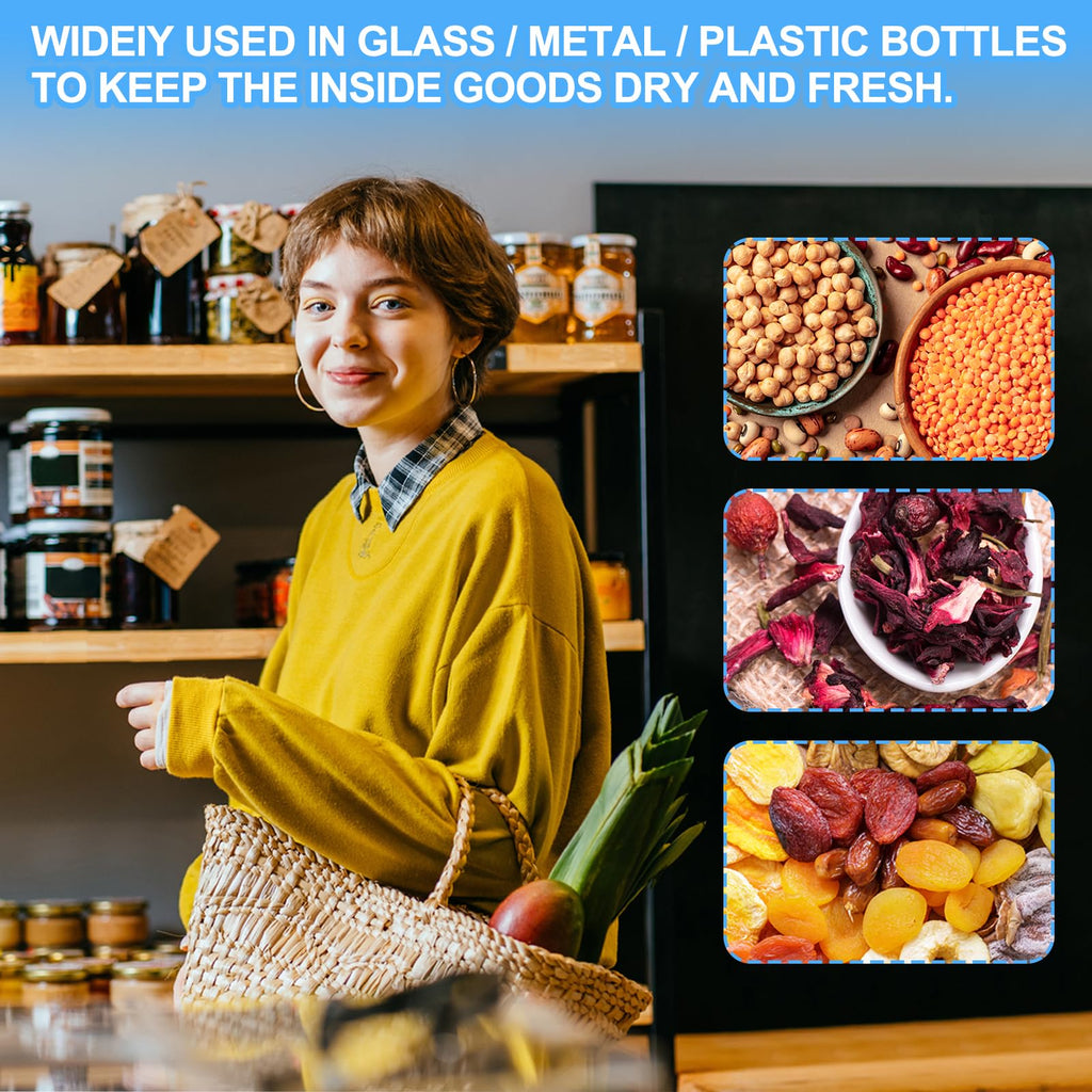 PATIKIL 45mm/1.8" Foam Lid Liner, 200 Pack Adhesive PS Foam Pressure Sensitive Seal Cap Liners Resistant Tamper for Plastic Glass Jar Bottle Cap Seals