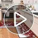 OXIUAZ Buffalo Plaid Xmas Kitchen Rug Set 2 - 17x47" & 17x30" White Snowflake