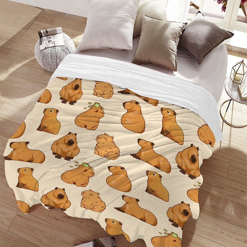 Capybaras Blanket Gift for Girls Boys Kids-40x50 Inches Soft Flannel Blankets Cutes Capybara Cozy Throws Blanket for Women Men, Capybaras Blanket Decor for Couch Sofa Bedroom