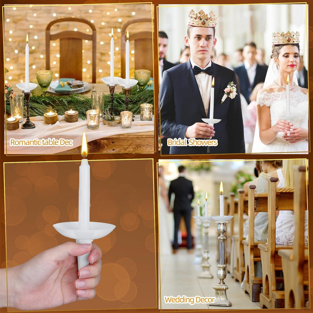 Skiennix 100 Pcs Plastic Candle Holders - Drip Protectors for Church, Vigil, Memorial & Events