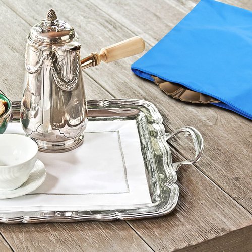 Oudain Silver Storage Bag 17.5 x 17.5 Inch Zippered Anti Tarnish Fabric Bag Protector Pouch for Jewelry Silverware Flatware Home Kitchen