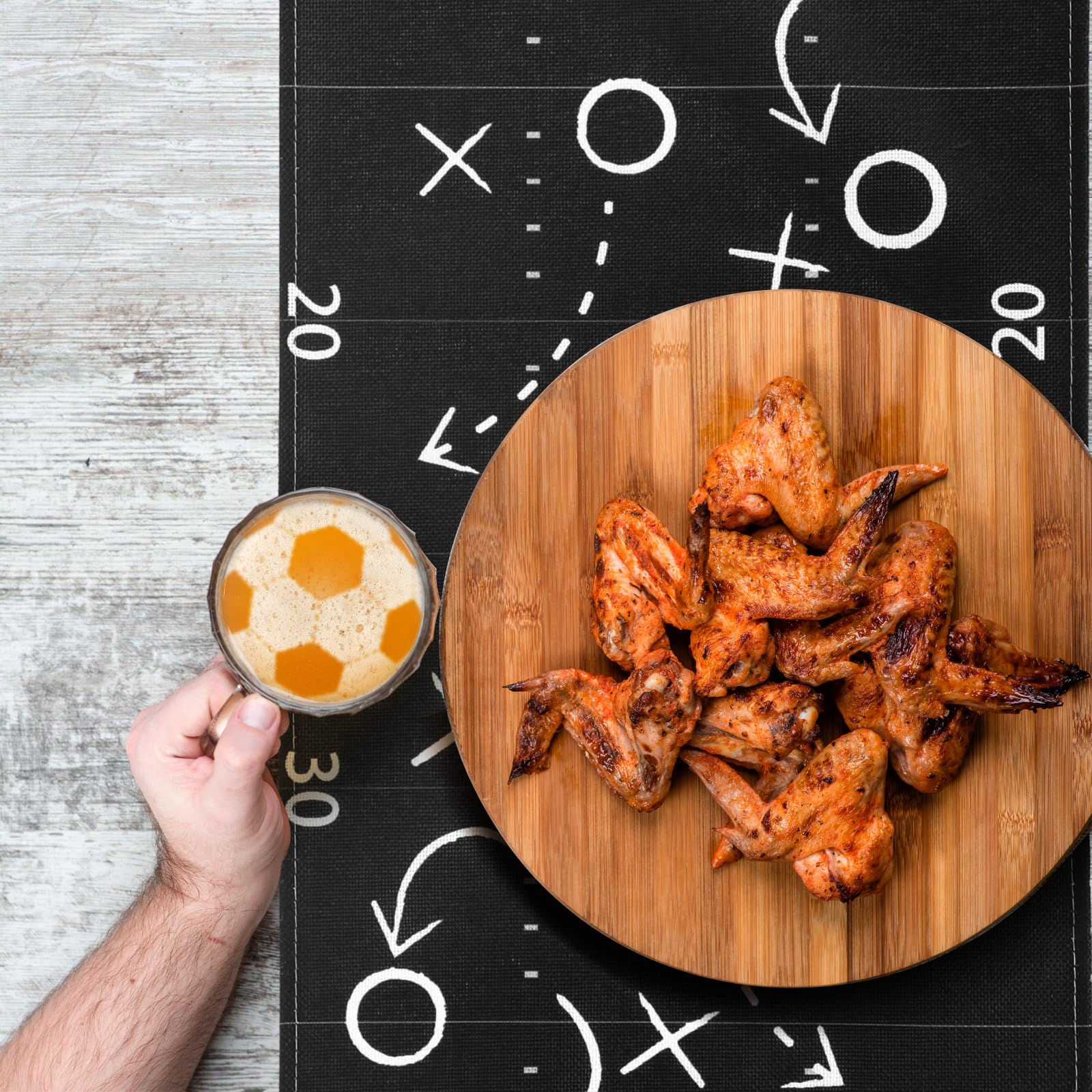 Sliner 4 Pcs Footballs Party Decorations Football Court Table Runner Touchdown Sport Party Kitchen Dining Table Runner for Footballs Themed Sport Game Day Decor 13 x 71 Inch