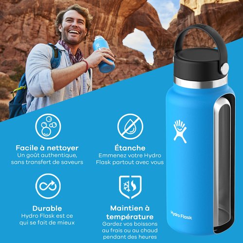 Hydro Flask Wide Mouth Bottle with Flex Cap, Seagrass, 32 oz