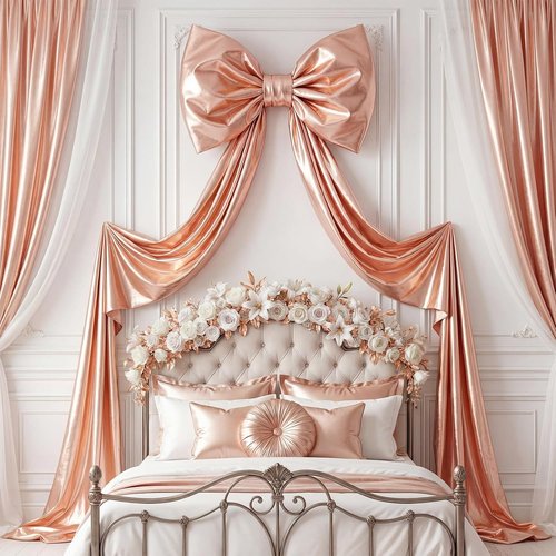 Giant Shiny Bow Decoration - 82-Inch Extra Large Rose Gold Bow with Wire Support for Weddings & Parties