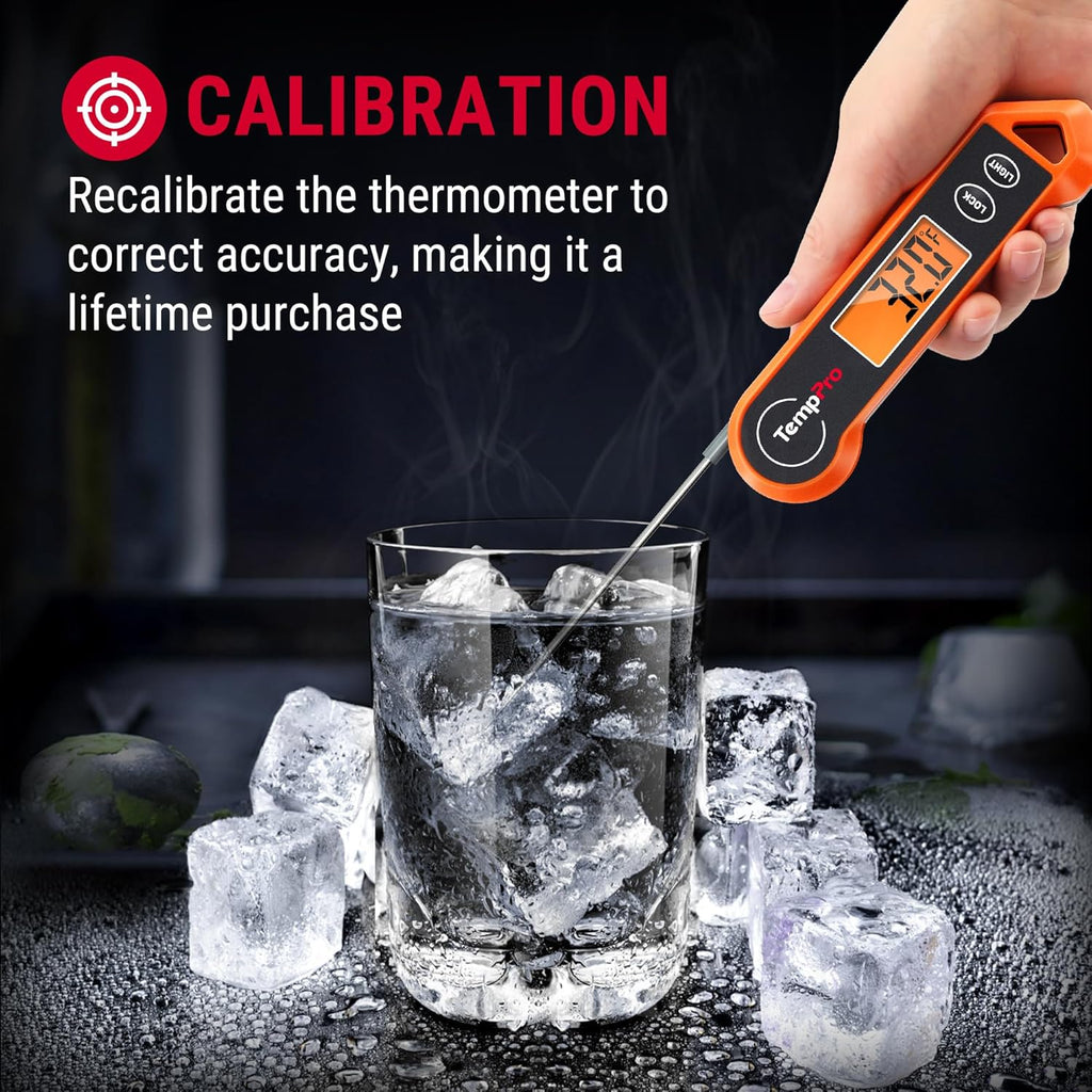 ThermoPro Digital Instant Read Meat Thermometer - Waterproof Kitchen Cooking Tool with Ambidextrous Backlit Display for BBQ & Grilling