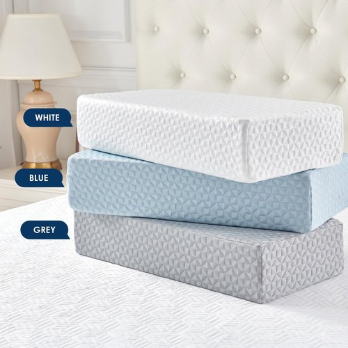 COLDHUNTER Cube Pillow Pro for Side Sleepers Memory Foam Bed Pillow Soft Pillow Supportive Head, Neck, and Shoulder Pain Relief, White-24"x12"x5"