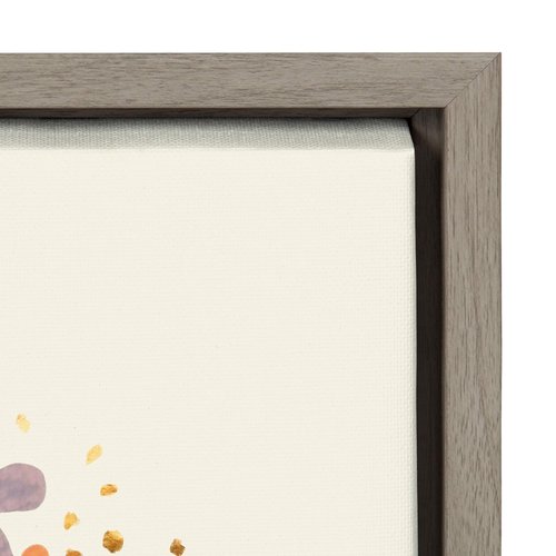 Kate and Laurel Sylvie Hope Framed Canvas Wall Art by Mia Charro, 18x24 Gray, Floral Botanical Art for Wall