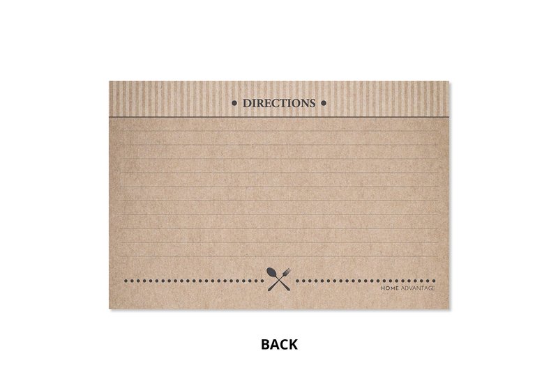 Home Advantage 50 Farmhouse Rustic Recipe Cards 4x6, Double Sided Kraft Design Cards