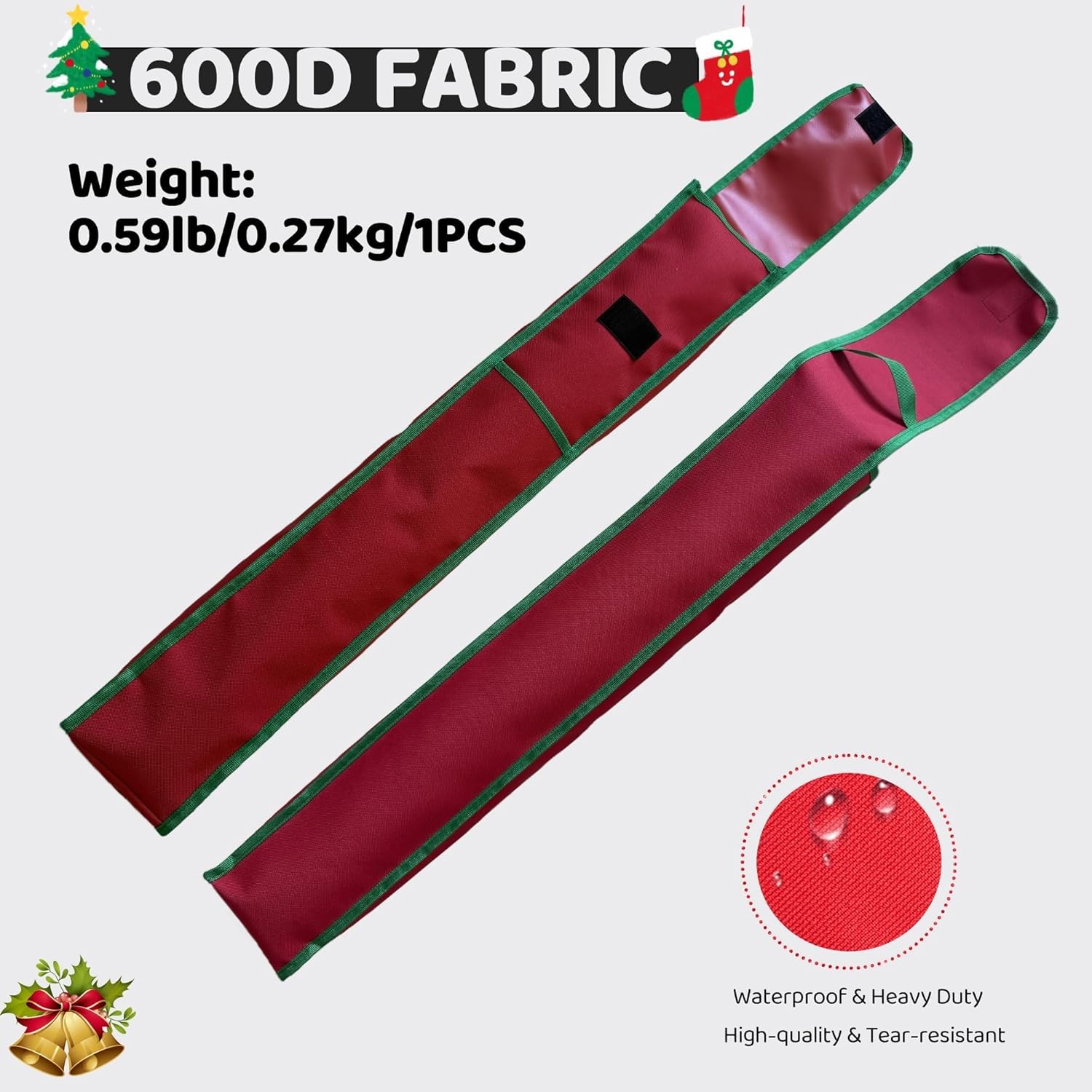 OUTTDID Wrapping Paper Storage Bag - 31" Gift Organizer with Pocket for 9 Rolls - Red