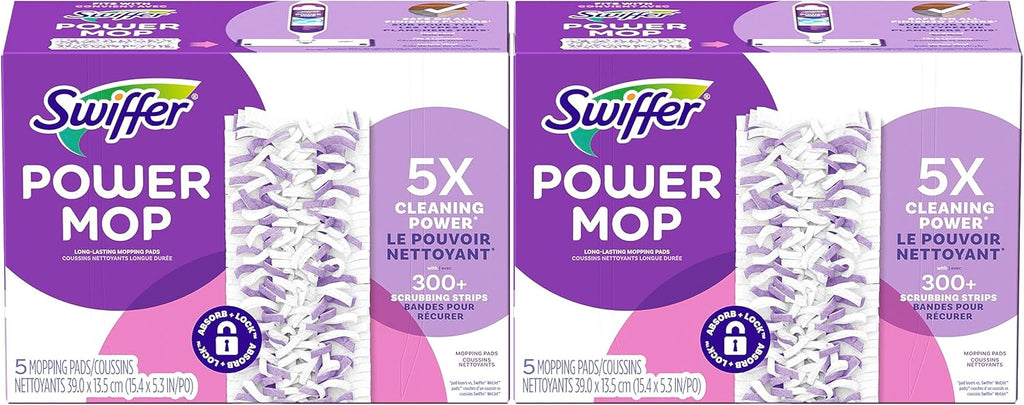 Swiffer PowerMop Refills - Multi-Surface Mopping Pads for Effective Floor Cleaning | 10 Count