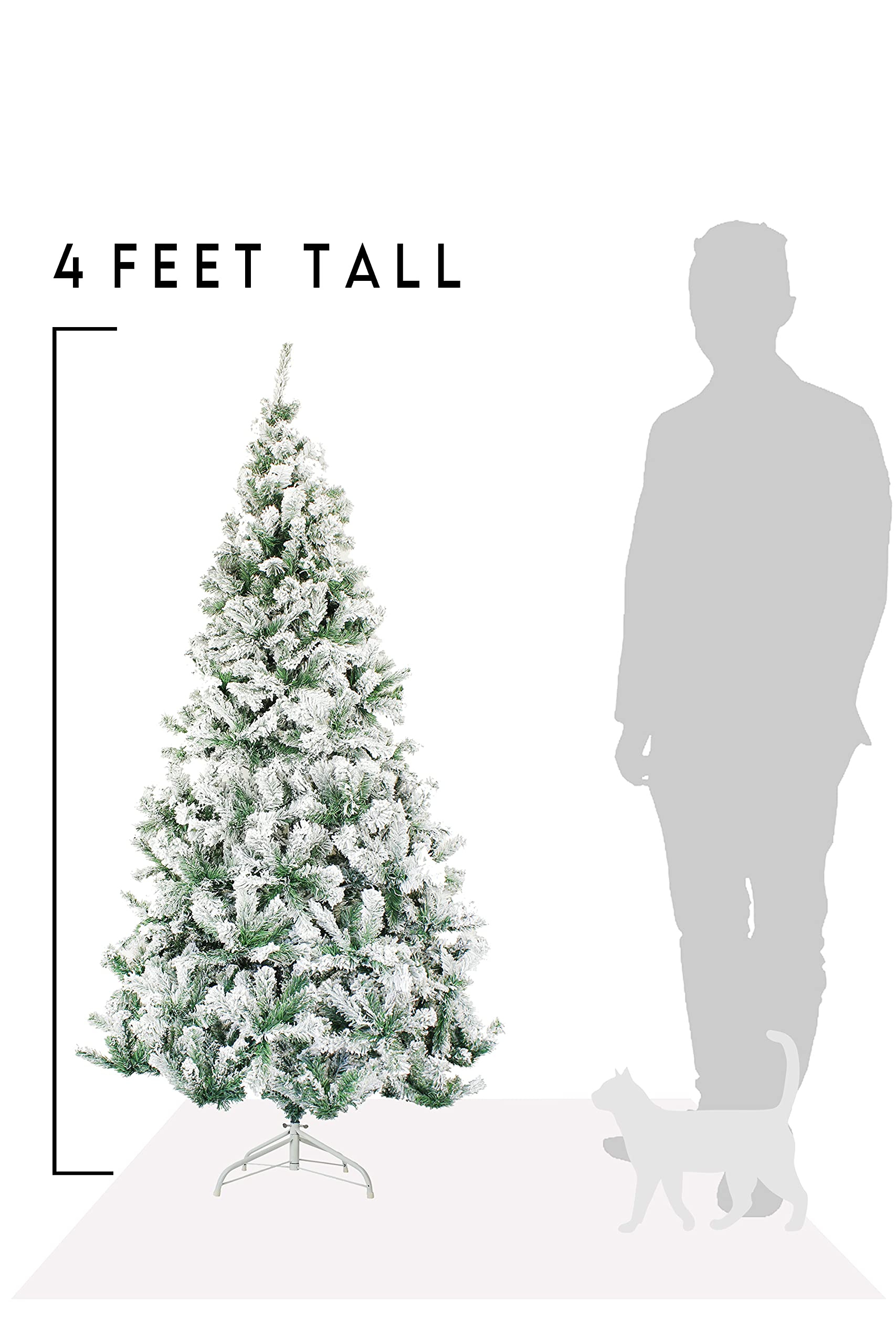 Perfect Holiday Christmas Tree, 4-Feet, Flocked Snow
