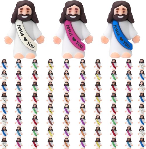 Little Jesus Figures by [Brand Name] - 80 Religious Action Figurines | Perfect Easter Egg Stuffers