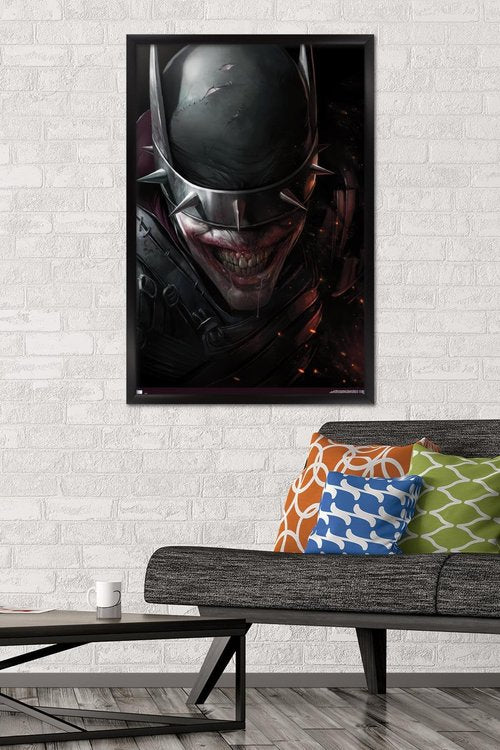 Trends International DC Comics The Batman Who Laughs - Face Wall Poster, 22.375" x 34", Black Framed Version