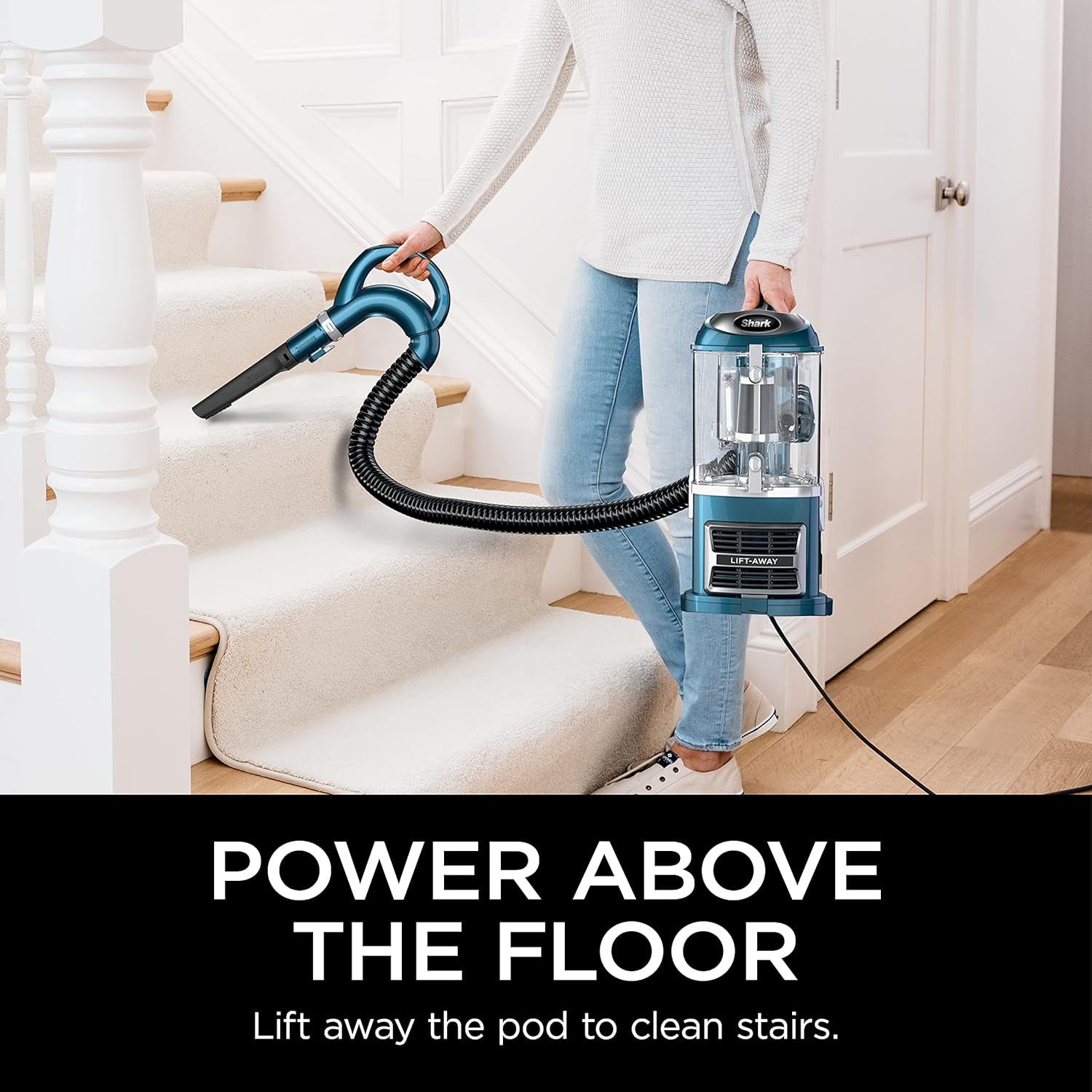 Shark Navigator Lift-Away Upright Vacuum - Self-Cleaning Brushroll & HEPA Filter | Ideal for Pets, Teal, ZU503AMZ