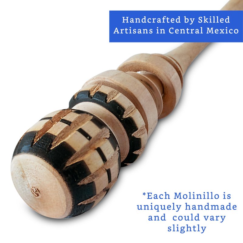 Authentic Artisanal Molinillo Hot Chocolate Frother (Small Cup Size) - Handmade Wooden Whisk for Mexican Hot Chocolate - Molinillo Wooden Wisk - Traditional Mexican Cookware