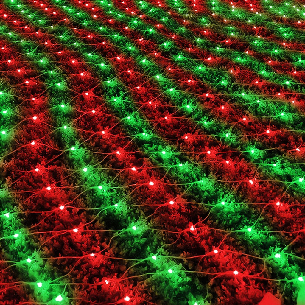 WATERGLIDE Outdoor Christmas Net Lights - 12FT x 5FT 360 LED Waterproof Mesh String Lights | 8 Lighting Modes, Red & Green