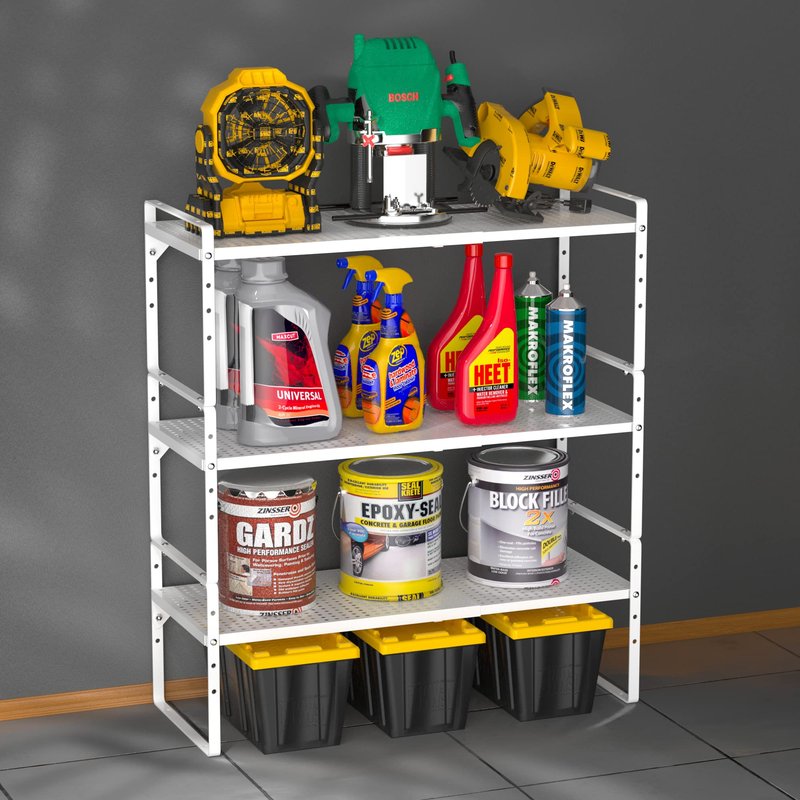 iPEGTOP 3 Pack Large Expandable Cabinet Storage Shelf, Heavy Duty Stackable Steel Metal Spice Rack Adjustable Height Home Office Pantry Garage Shelves for Counter Kitchen Organization, Black