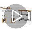 Rolling Kitchen Island with 3 Shelves, Microwave Stand and Coffee Bar