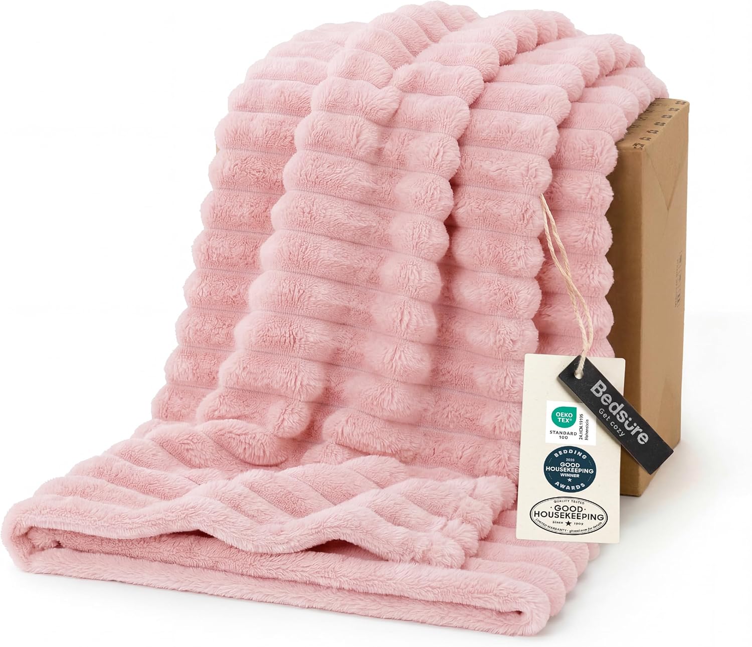 Bedsure GentleSoft Twin Blanket - Super Soft Coral Pink Fleece for Couch | Cozy 60x80 Inches