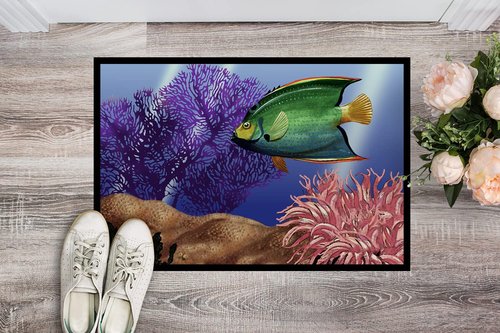 Caroline's Treasures PTW2029JMAT Undersea Fantasy 2 Doormat 24x36 Front Door Mat Indoor Outdoor Rugs for Entryway, Non Slip Washable Low Pile, 24H X 36W