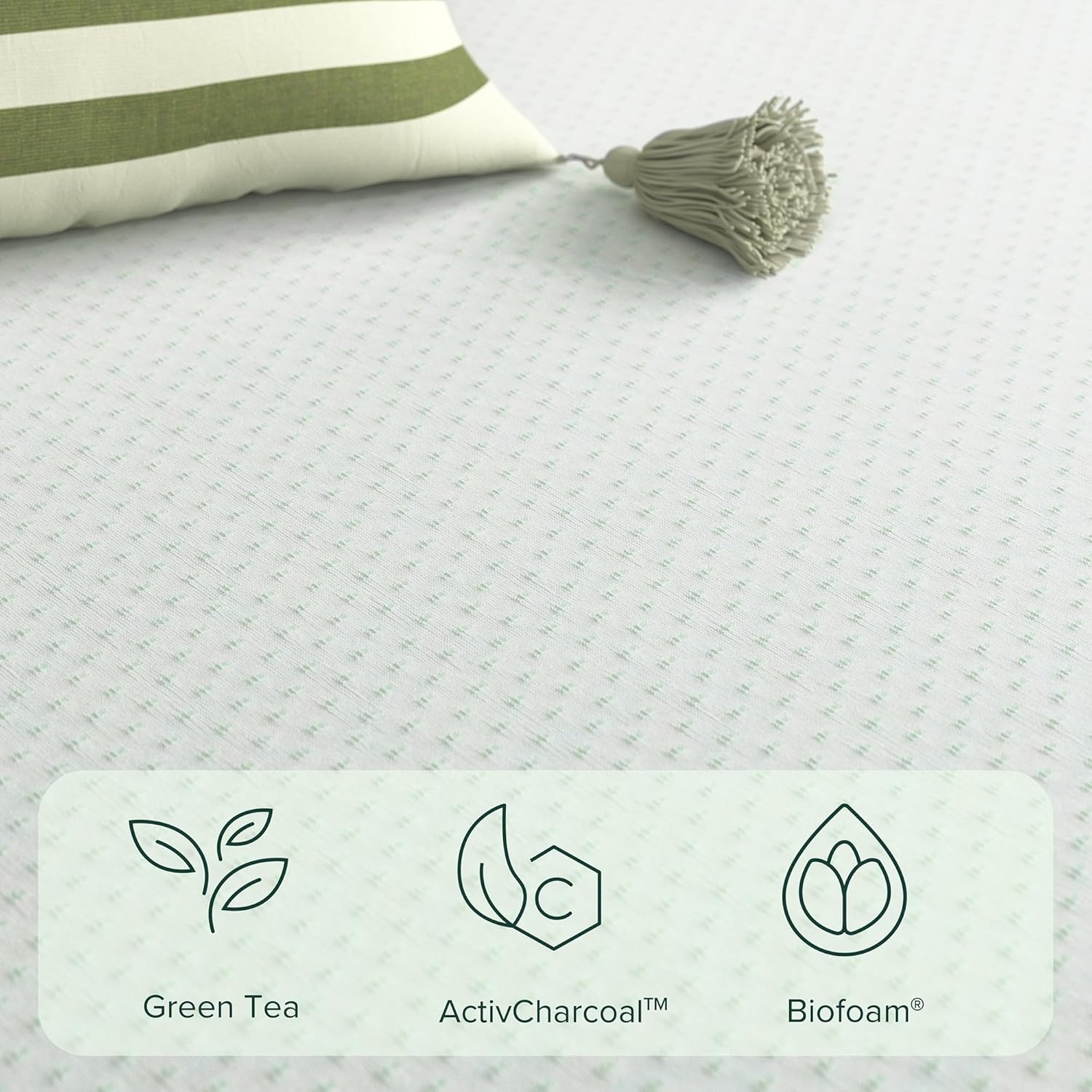 Zinus 6 Inch Green Tea Memory Foam Mattress - Queen Size | Fiberglass Free & CertiPUR-US Certified