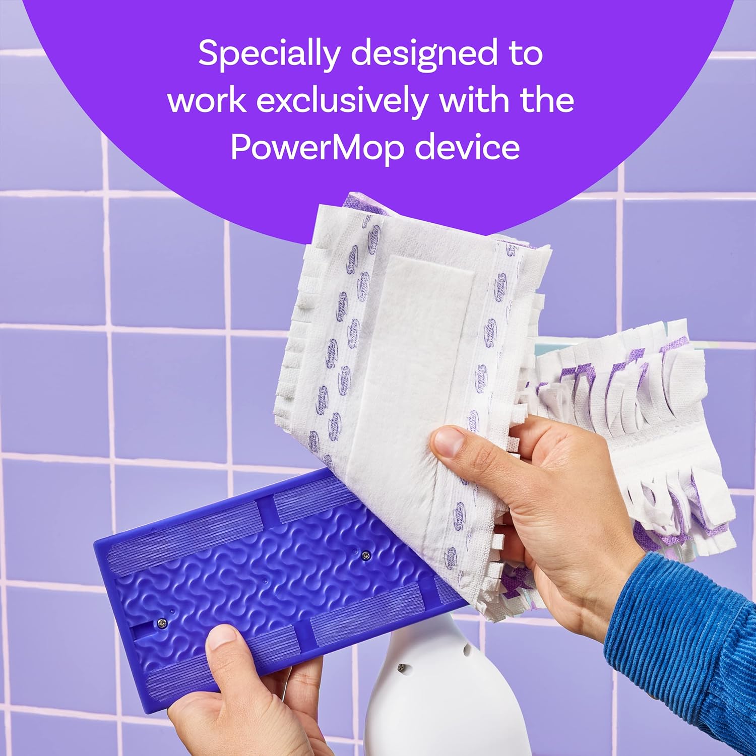 Swiffer Power Mop Refill Pack - All-Purpose Floor Cleaner for Tile, Vinyl, Wood | 5 Pads + Lavender Solution