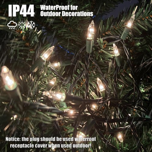 HISHINY Christmas Lights - 100 Count Clear String Lights | UL Certified for Indoor & Outdoor Decor (32ft)