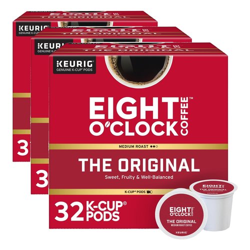 Eight O'Clock Coffee The Original, Keurig Single Serve K-Cup Pods, Medium Roast, 32 Count (Pack of 3)