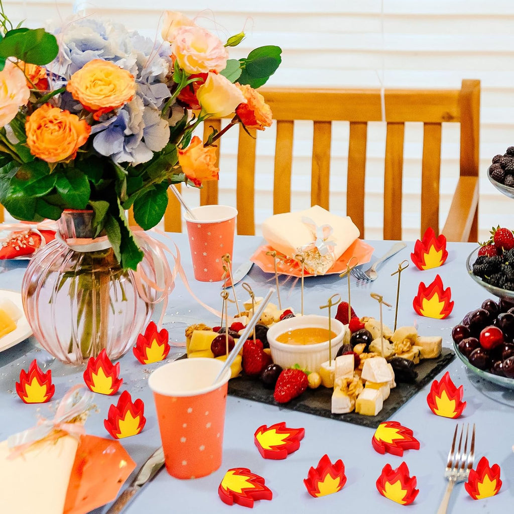 Seenelling Mini Resin Fire Figurines - 100 Pcs Realistic Flame Decor for DIY Crafts & Model Towns