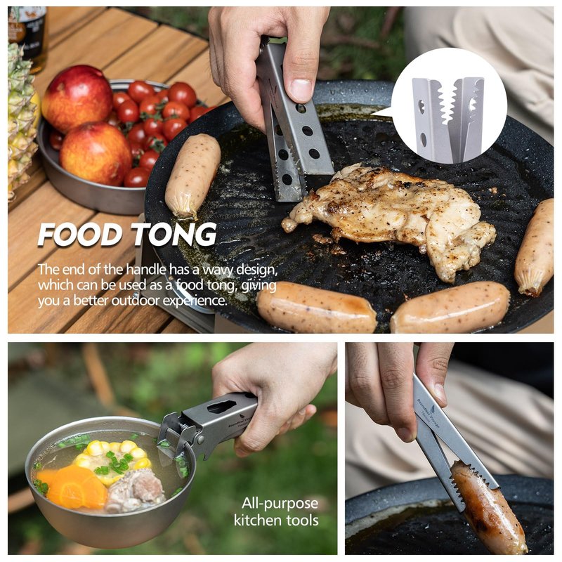 Boundless Voyage Titanium Hot Plate Gripper Bowl Dish Clips Tongs Clamp Tongs For Moving Anti-Scalding Non-Slip Holder Multifunctional Kitchen Tool Ti1015T