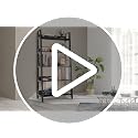 5-Tier Rustic Industrial Ladder Bookshelf, Wooden Storage Display Shelf