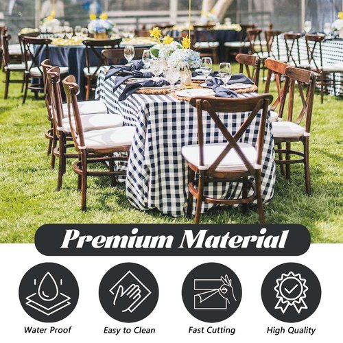 Vrisssot Plastic Table Cover Roll:Disposable Tablecloth 54 in X 120 ft with Easy Slide Cutter Black and White Checkered Tablecloth for Picnic, Party, Birthdays Fit Any Shape & Size Tables