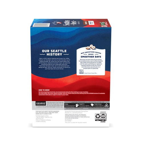 Seattle’s Best Coffee, Dark Roast K-Cup Coffee Pods, Post Alley, 100% Arabica, 4 Boxes (96 Pods Total)