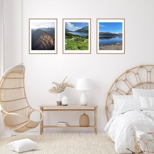 JCJMY 18x24 Picture Frame - Rustic Brown Wall Hanging Frame with 16x20 Mat for Photos