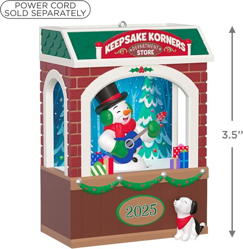 Hallmark Keepsake Christmas Ornament - Rockin' Window Shopping 2025 | Musical, Light & Motion Snowman Gift