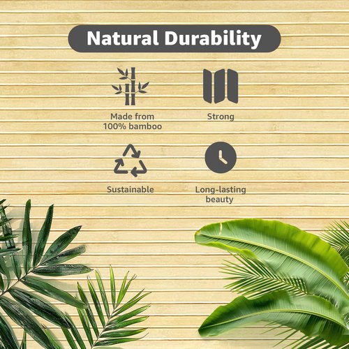 Art3d Natural Bamboo Wall Panel for Interior Wall Decor, Renewable Pole Wrap Wainscoting Paneling for Wall Ceiling Furniture Cabinet Office, 48 x 96 Inch - Raw