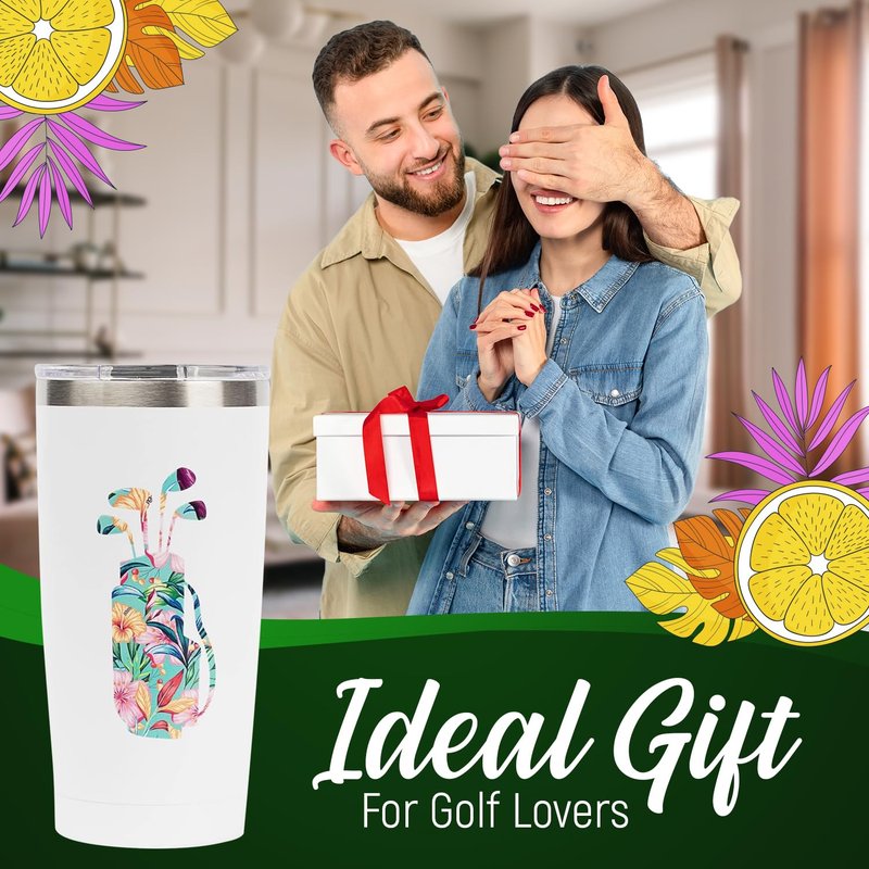 Seymour Butz Golf Gifts for Women - Insulated 20 oz Wine, Coffee Drink Tumbler- Gift for Woman Golfer