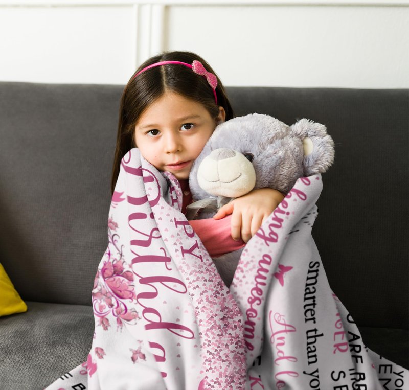 Mubpean 8 Year Old Girl Birthday Gift Blanket 40"x50", Gifts for 8-Year-Old Girls, 8th Birthday Gifts for Girl, Best Christmas Party Decoration Gift Ideas for Age 8, Eight Years Old Present