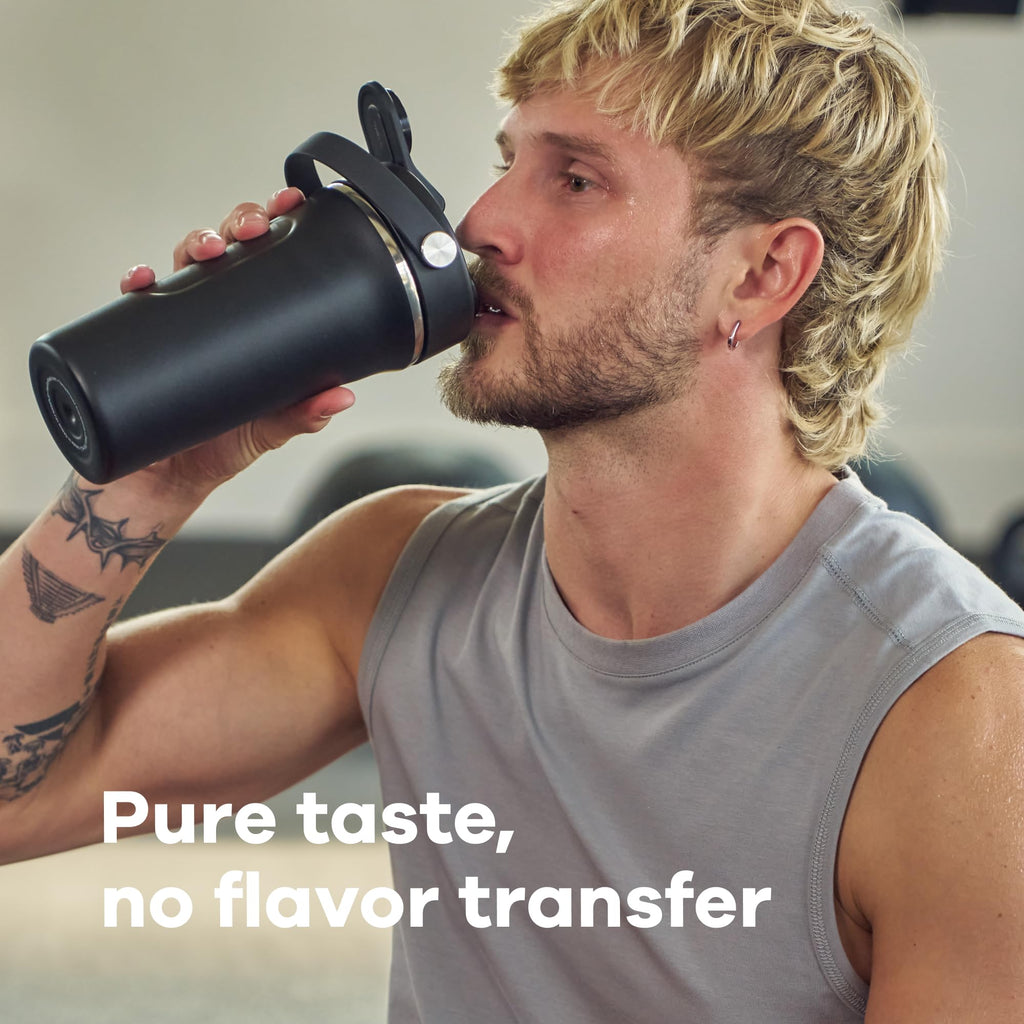 Hydro Flask Shaker Bottle – Insulated Stainless Steel Gym Bottle for Pre Workout & Protein 24 Oz Dew