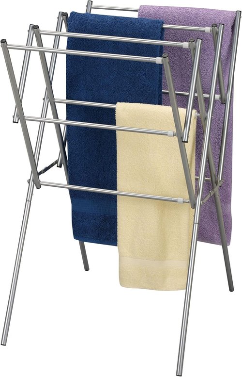 Household Essentials Clothes Drying Rack - Foldable, Expandable & Collapsible | Silver Finish
