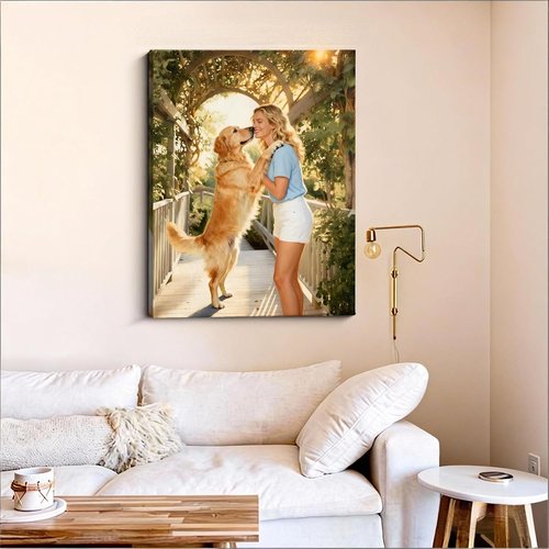 Heamubo Custom Canvas Prints - Personalized Family Wall Art Gift for Mom, Dad & Pets | Fast Shipping