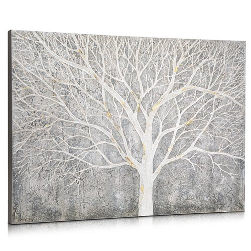 Briful Large Tree Wall Art Hand-painted Nature Tree of Life Abstract Wrap Canvas Oil Painting Modern Landscape Artwork Unframed Wall Hanging Decor for Home Office Living Room Bedroom Decor, 30"x40"