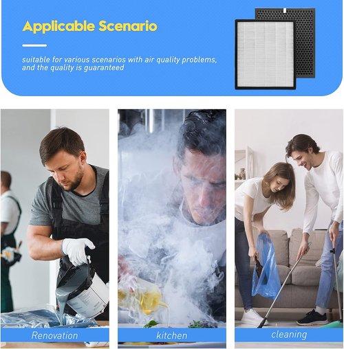 LEVOIT LV-PUR131 Replacement Filters - True HEPA & Activated Carbon, 2-Pack for Optimal Air Purification
