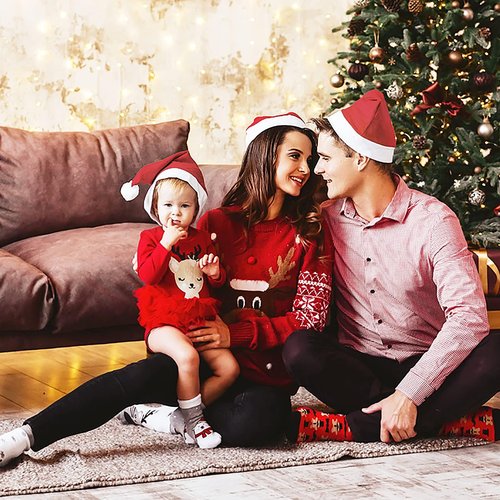 MNKXL Santa Hats Bulk for Adults,108pcs Christmas Hats Adults Universal Fit Plus Size,Thickened Red Santa Claus Hat for Christmas Party Accessories, Mens & Womens Adult Santa Hat