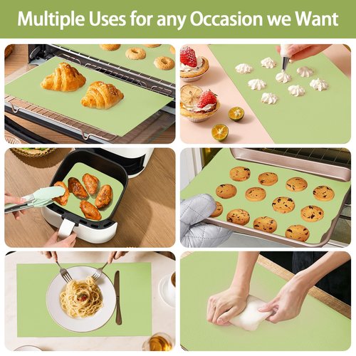 Silicone Baking Mat Roll, 12 IN x 6 FT, Non-Stick, Reusable, Heat-Resistant Baking Sheet for Oven, Air Fryer, Pastry, Dough, Bread, Non-Slip Kitchen Counter Mat