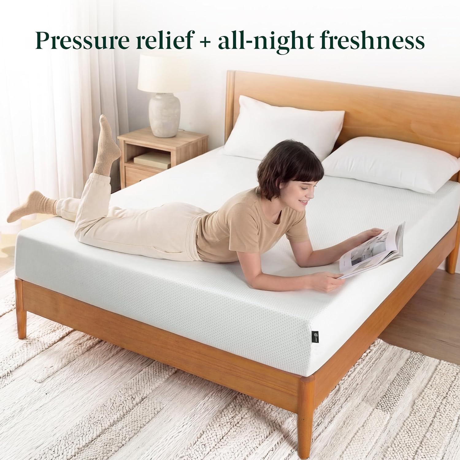 Zinus 12 Inch Twin XL Green Tea Memory Foam Mattress - Medium Firm, Zoned Pressure Relief, Fiberglass Free